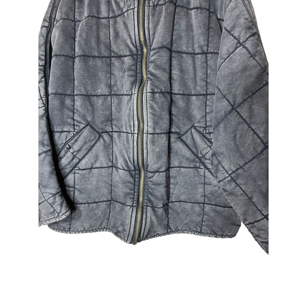 Free People Quilted Dolman Sleeve Gray Jacket Size Medium - Picture 3 of 8
